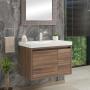 MUEBLE PARA BAÑO DE EMPOTRAR ARYA 30" CARAMELO EN MELAMINA CON LAVABO BLANCO