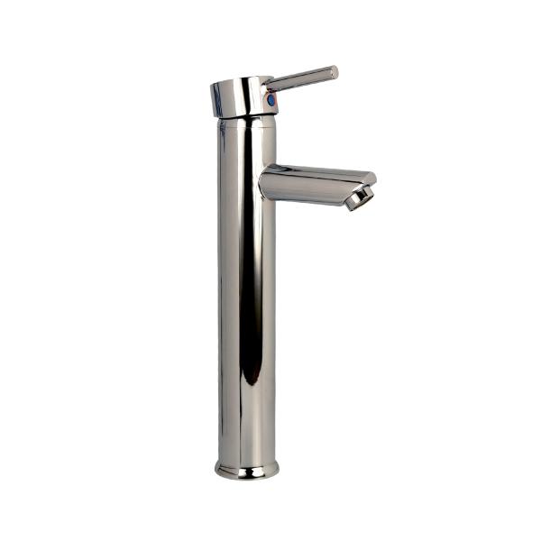 LLAVE PARA LAVABO MONOMANDO CROMO A LAVABO CUELLO ALTO INCLUYE MANGUERAS