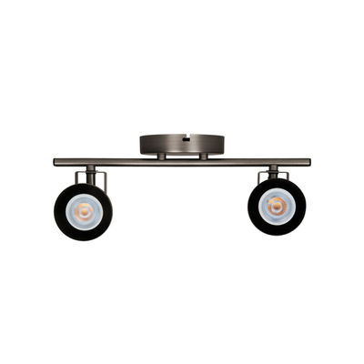 LÁMPARA DE TECHO SOBREPONER FOCO GU10 LINEAL 2X35 W PLATA AJUSTABLE INTERIOR