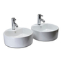 PAQUETE DE 2 OVALÍNES PARA BAÑO BLANCO REDONDO 40 CM CON MEZCLADORAS