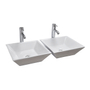 KIT DE 2 OVALÍNES PARA BAÑO CUADRADO BLANCO 42 X 42 CM CON MONOMANDO