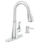 LLAVE PARA FREGADERO MONOMANDO CROMO EXTRAÍBLE CON DISPENSADOR DE JABÓN