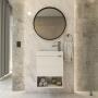 MUEBLE PARA BAÑO FLOTANTE BLEU SIBERIA 24" BLANCO MELAMINA CON LAVABO, MONOMANDO Y CÉSPOL