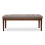 PIE DE CAMA BANCO DE POLIÉSTER TAUPE KUN 132 CM