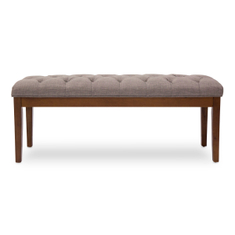 PIE DE CAMA BANCO DE POLIÉSTER TAUPE KUN 132 CM