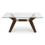 MESA CENTRO DECORATIVA VIDRIO 110 X 48 CM CAFÉ