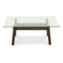 MESA CENTRO DECORATIVA IBE VIDRIO 110 X 70 X 45 CM CAFÉ