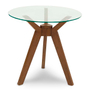 MESA LATERAL AUXILIAR CALI VIDRIO 58 X 60 CM CAFÉ