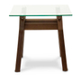MESA LATERAL VIDRIO 60 X 60 CM CAFÉ