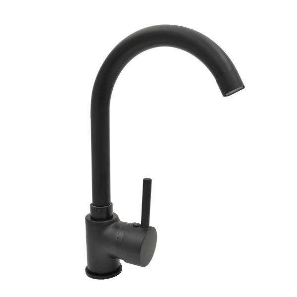 LLAVE PARA FREGADERO MONOMANDO NEGRO MATE MANERAL TIPO PALANCA 11.4" FÁCIL CONTROL