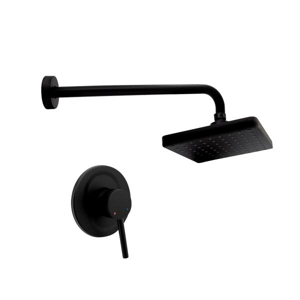 LLAVE MEZCLADORA MONOMANDO PARA REGADERA ACERO INOXIDABLE NEGRO MATE INSTALACION FÁCIL