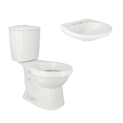 PAQUETE SANITARIO LAGUNA REDONDO 4.8 L BLANCO CON LAVABO DE PARED