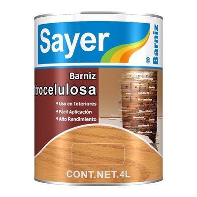 LACA NITROCELULOSA PARA MUEBLES DE MADERA BRILLANTE ACABADO DECORATIVO 4 L