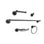 JUEGO DE ACCESORIOS PARA BAÑO TORONTO ACABADO NEGRO MATE 5 PIEZAS