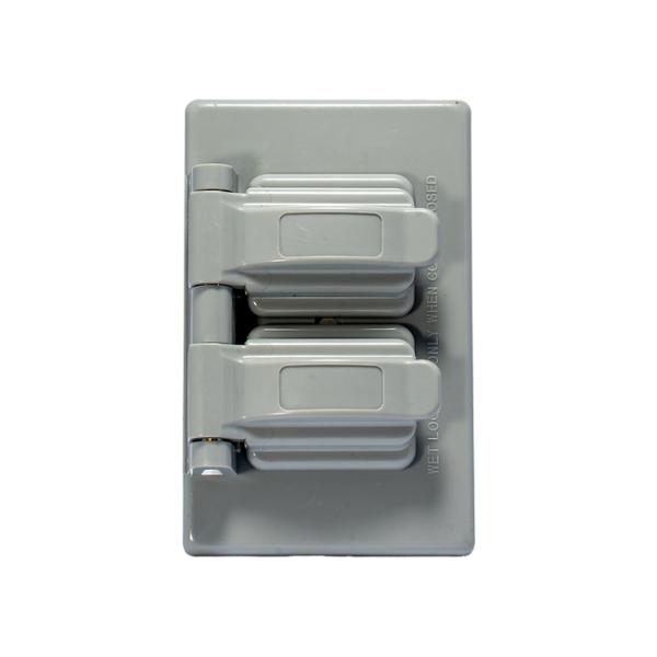 PLACA INTEMPERIE PARA CONTACTO DÚPLEX DE PLÁSTICO COLOR GRIS