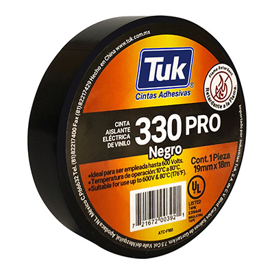 CINTA AISLANTE ELÉCTRICA PARA EMPALMES Y PROTECCIÓN DE CABLES DE VINILO 19 MM X 18 M NEGRA