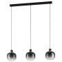 LÁMPARA COLGANTE MODERNA DE ACERO NEGRO 3 LUCES OILELLA