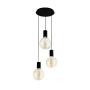 LÁMPARA COLGANTE 002 3 LUCES POZUETA BLANCO / DORADO