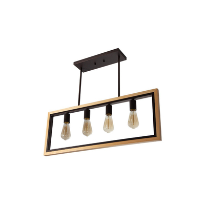 COLGANTE ACERO Y MADERA 4L E27 60W