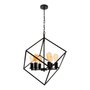 LÁMPARA COLGANTE VINTAGE DE METAL NEGRO MATE 6 LUCES CAGE