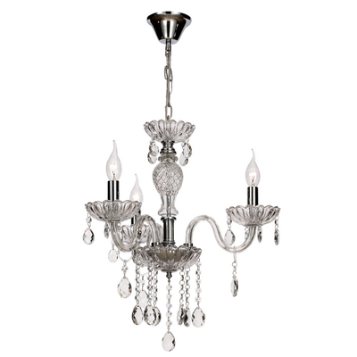LÁMPARA COLGANTE CLÁSICO 30162-1 VIDRIO CRISTAL CROMO 3 LUCES INCANDESCENTE