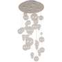 LÁMPARA COLGANTE CLÁSICO 04108-4 VIDRIO CRISTAL Y ALUMINIO CROMO 5 LUCES LED