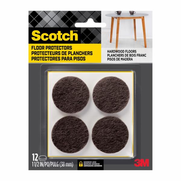 SCOTCH FIELTROS PROTECTORES PARA PISO CAFE, 12 PZAS