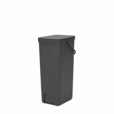 BOTE P/RECICLAR C/ASA RECT GRIS 40L, BRABANTIA.