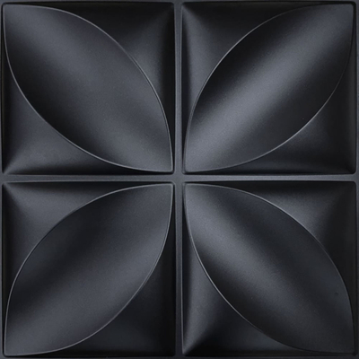 LAMBRÍN PANEL DECORATIVO PVC 50 X 50 CM MURO TREBOL NEGRO MATE