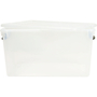 CAJA ORGANIZADORA TRANSPARENTE 66 L PLÁSTICO TAPA TRANSPARENTE CON BROCHE