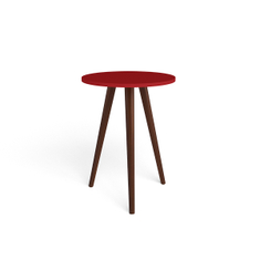 MESA LATERAL AUXILIAR BERTOLINI MADERA 60 X 44 X 60 CM ROJO