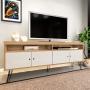 MUEBLE PARA TV HASTA 60 PULGADAS MDP Y TAMBURATO ROBLE OFF WHITE 160 CM