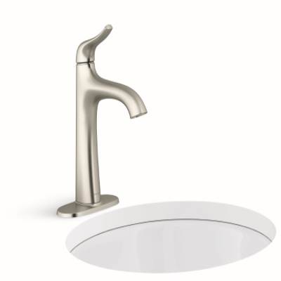 LLAVE PARA LAVABO MONOMANDO NÍQUEL SATINADO 1 ORIFICIO FÁCIL AJUSTE DE TEMPERATURA