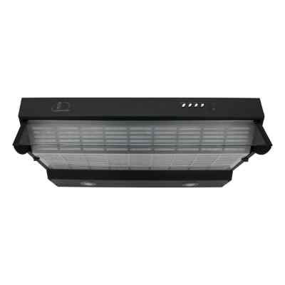 CAMPANA DE COCINA EMPOTRABLE TURBO 80 CM NEGRO MATE DOBLE TURBINA