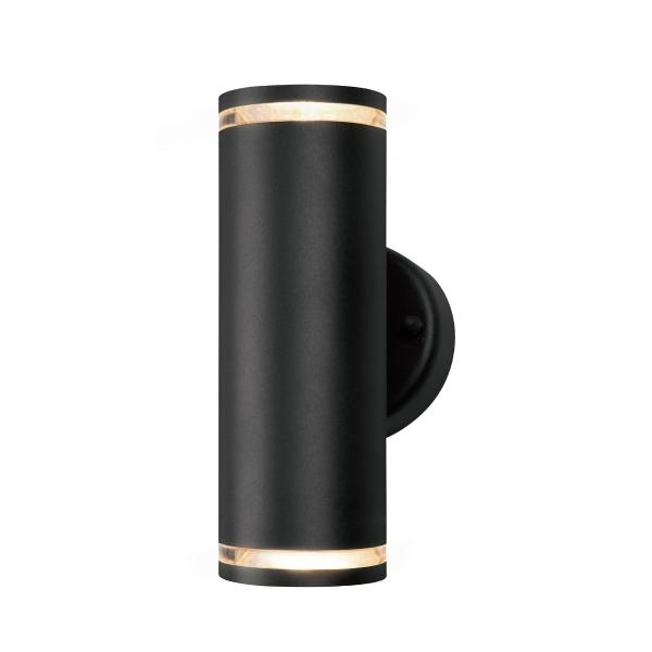 ARBOTANTE DE MURO LED DE CONEXIÓN 8W LUZ CÁLIDA IP64 NEGRO MATE