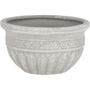 MACETA DE CERÁMICA REDONDA MEDIANA GRIS 25.4 CM PARA INTERIOR Y EXTERIOR