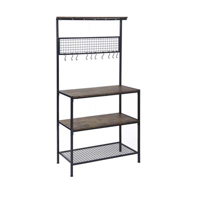 ESTANTE METAL Y MADERA 3 NIVELES 30 KG 84 X 40 X 170 CM