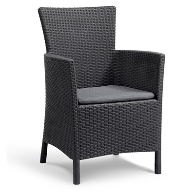 SILLA DE JARDÍN ALTA IOWA PLÁSTICO GRIS
