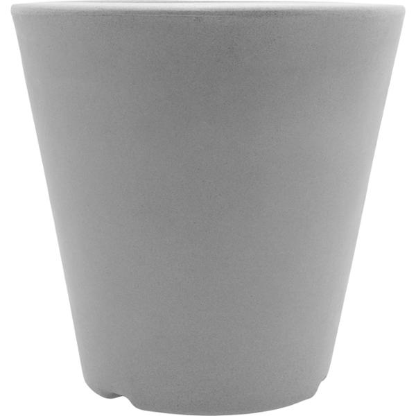 MACETA DE PLÁSTICO REDONDA MEDIANA GRIS 31 CM PARA INTERIOR Y EXTERIOR