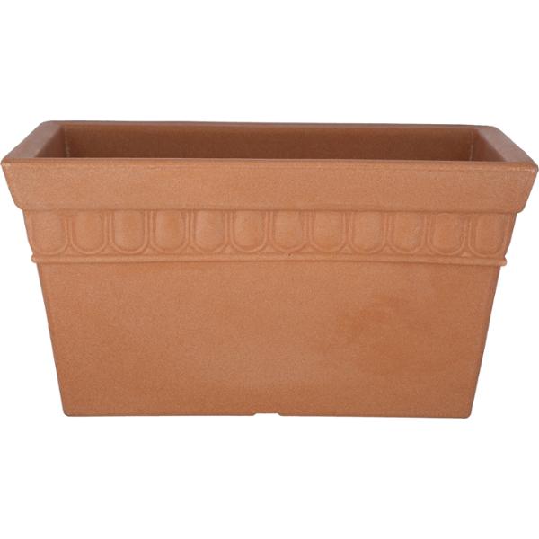 MACETA DE PLÁSTICO RECTANGULAR EXTRA GRANDE TERRACOTA 47 CM PARA INTERIOR Y EXTERIOR