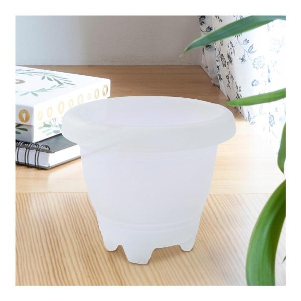 MACETA DE PLÁSTICO REDONDA CHICA TRANSPARENTE 15.8 CM PARA INTERIOR Y EXTERIOR
