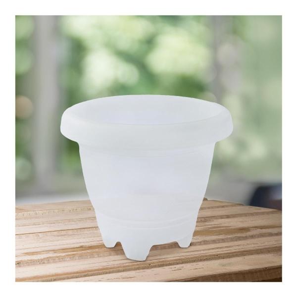 MACETA DE PLÁSTICO REDONDA MEDIANA TRANSPARENTE 21 CM PARA INTERIOR Y EXTERIOR