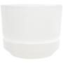 MACETA DE PLÁSTICO REDONDA CHICA BLANCA TRASLÚCIDA 16.5 CM CON PLATO