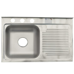 TARJA 1 TINA ACERO INOXIDABLE SOBREPONER 75 X 48 CM CON ESCURRIDOR DERECHO