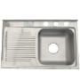 TARJA 1 TINA ACERO INOXIDABLE SOBREPONER 75 X 48 CM CON ESCURRIDOR IZQUIERDO