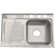 TARJA 1 TINA ACERO INOXIDABLE SOBREPONER 75 X 48 CM CON ESCURRIDOR IZQUIERDO