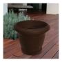 MACETA REDONDA DE PLÁSTICO MEDIANA CHOCOLATE 21 CM CON BASE