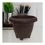 MACETA DE PLÁSTICO REDONDA CHICA CHOCOLATE 15.8 CM PARA INTERIOR Y EXTERIOR