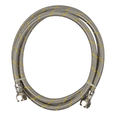 MANGUERA FLEXIBLE PARA GAS NATURAL Y LP DE ACERO INOXIDABLE 1.5M 3/8"