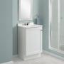 MUEBLE PARA BAÑO A PISO STOCKTON 18" BLANCO LAMINADO CON LAVABO BLANCO